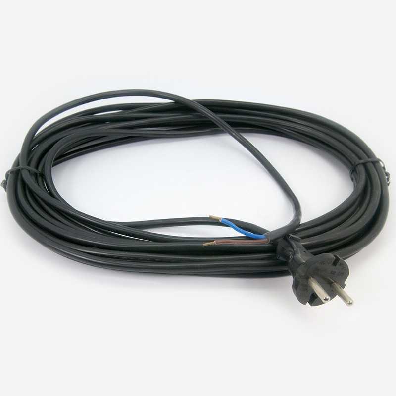 CABLE NOIR ELECTRIQUE+ FICHE EN 2X1MM²